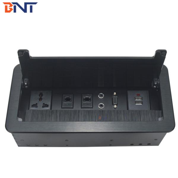 for office room lid buffer design with cable length flip up desk socket