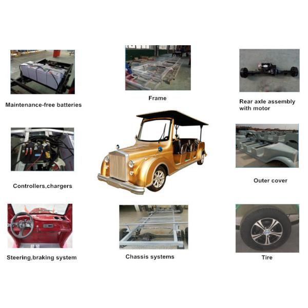 High Power Antique Electric Car 8 Seats With Curtis Controller