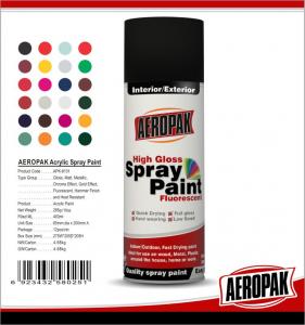 China Fast Dry 400ml Aerosol Spray Paints / High Coverage Black Spray Paint For Cars on sale