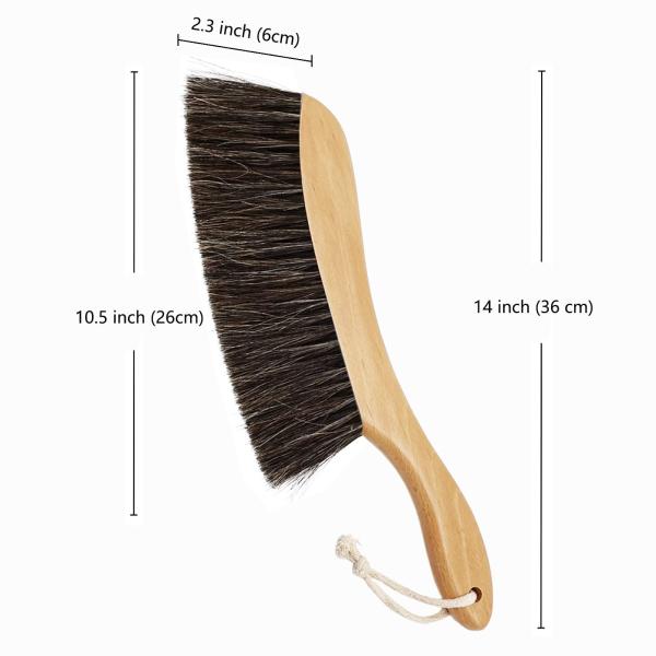 Home Cleaning 36x6cm Horse Hair Brush Hand Broom For Dusting Wood Chips