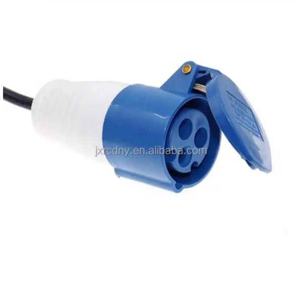 RDC 32A EV Charger Socket Inlet Type 2 To Type1 Evse Socket Outlet Socket Shutter With 2m Cable