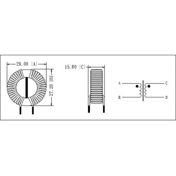 Professional Common Mode Choke Inductor / Ferrite Core Toroid Inductor Size Customized