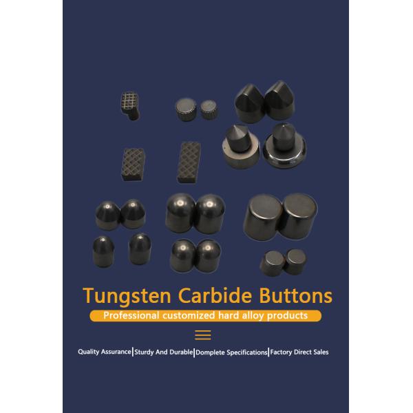 Custom Cemented Tungsten Carbide Alloy Cylindrical Top Chamfered Cylindrical Buttons Teeth for the Oil and Gas Industry YG8