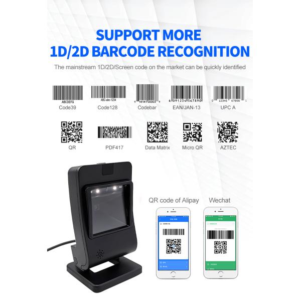RiCODE 2024 New 2D QR Code Barcode Scanner Desktop Handsfree Table Top Code Reader With Ultra High Performance