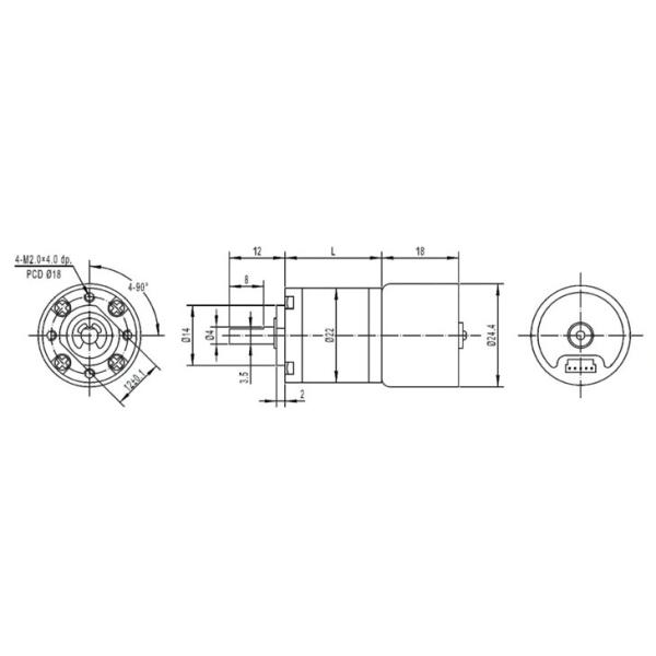 DC Deceleration Planetary Brushless Bldc Motor 24mm Micro Robot Gear Motor