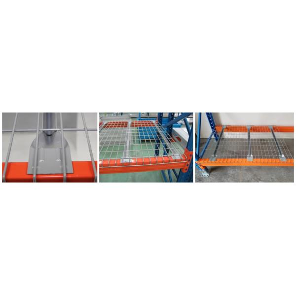 Warehouse Pallet Rack Shelving With Galvanized Wire Mesh Decks For Storage