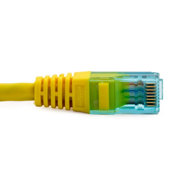 Switch Router Modem 2m Yellow Lan Cable / Network Patch Cable For Departments