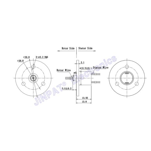 6 Circuit Mini Slip Ring 2A 240V Gold Contacts for Remote Control