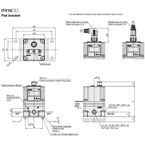 IO-Link SMC Electro Pneumatic / Vacuum Proportion Regulator ITV1000/2000/3000 0.005 To 0.1 MPa 0.005 To 0.5 MPa 0.005 To 0.9 MPa