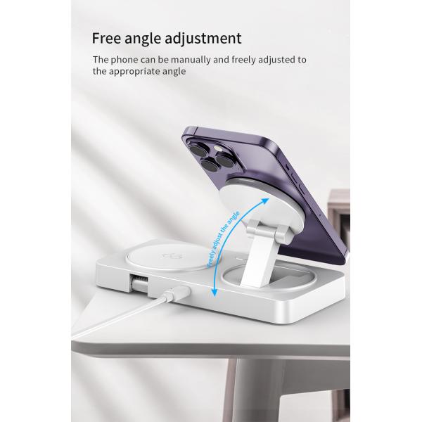Type C Interface Wireless Charger with 15W Cell Phone Output Multifunctional Supports Apple Charging ABS PC Material