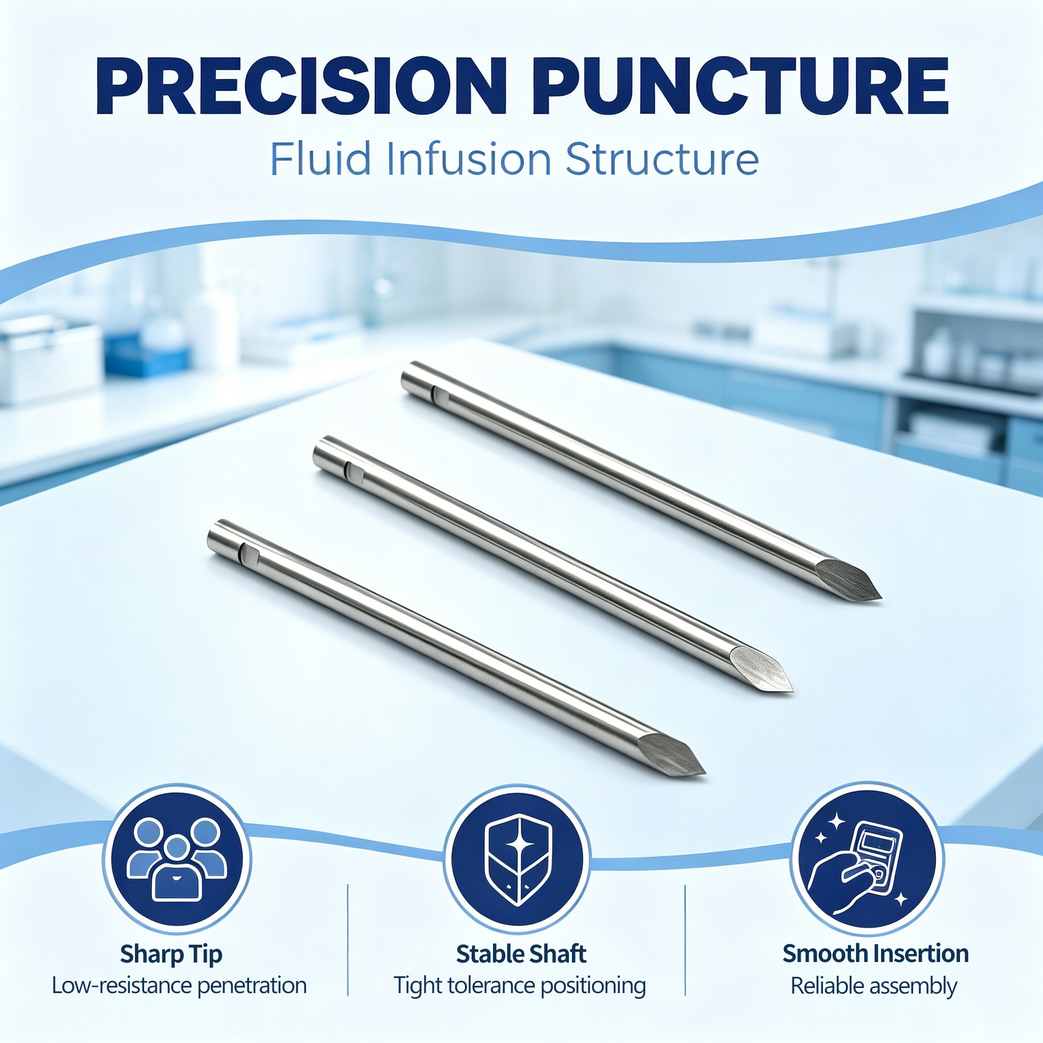 Customized Vial Piercing Needle With Slotted Tail
