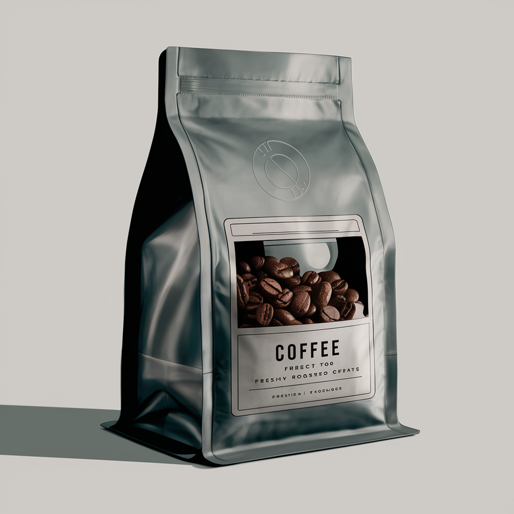 Custom Printed Matte Mylar Stand-Up Coffee Bean Packaging Pound Aluminum Foil Bag with Valve and Zipper for Plastic Products