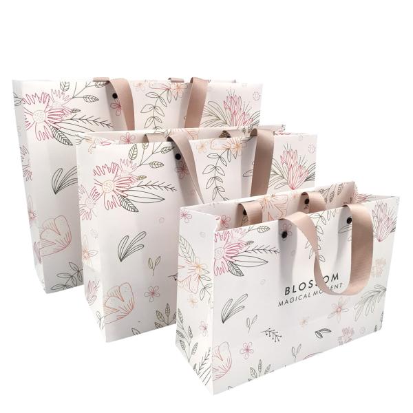 Offset Custom Printed Paper Bags Recyclable Ivory Board Paper