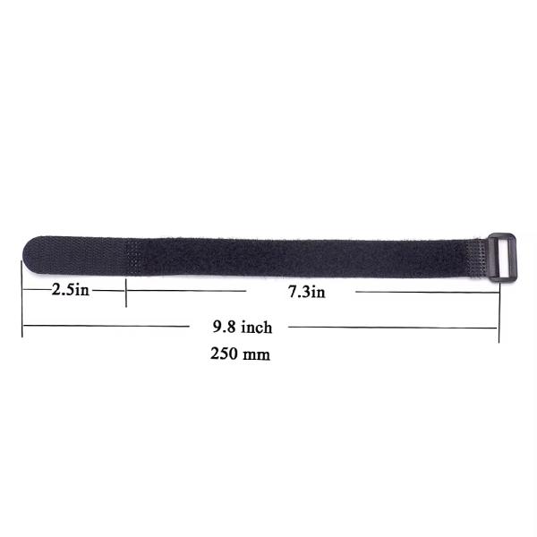 Black Hook And Loop Cable Straps Nylon Self Gripping Straps Reusable For USB Cables