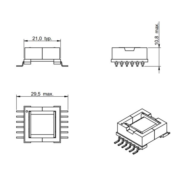 749196531 Surface Mount SMPS Flyback Transformer for Forward converters