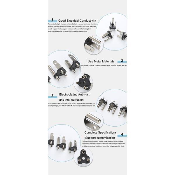 UL Nema 5-15P Power Cord Plug Insert 3 Wire Grounding