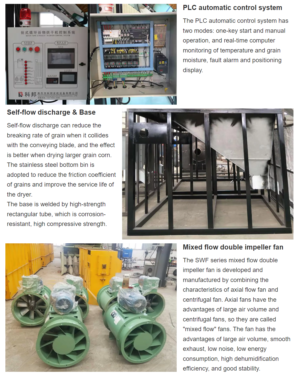 Batch Type Wheat Dryer Machine 24 Tons Capacity Double Centrifugal Fan