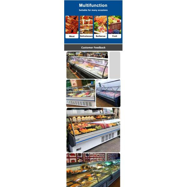 Multifunctional Glass Deli Showcase Single Temperature Deep Fridge