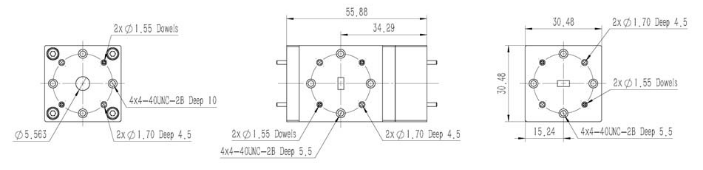 40-60GHz WR-19 WAVEGUIDE ORTHOGONAL COUPLER