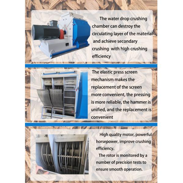 Multi Function Wood Crusher Machine with Large Capacity Hammer Mill and Imported Bearing
