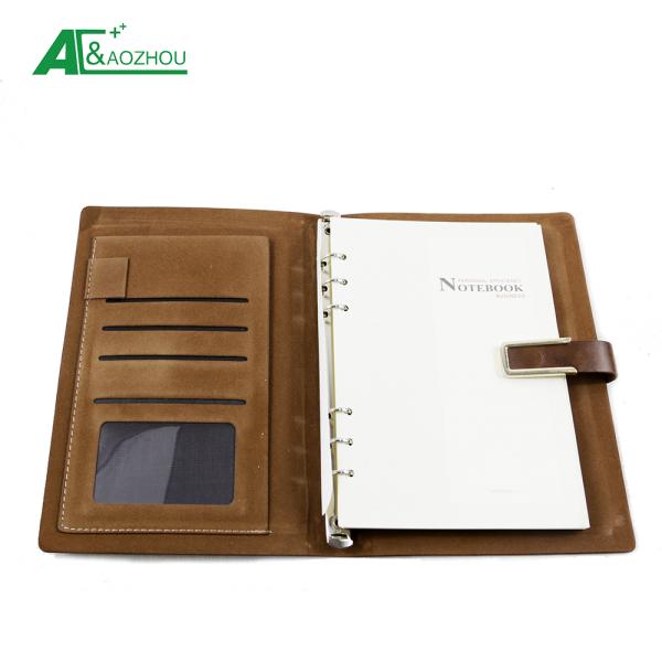 Embossed Logo Ring Binder Organizer Customized Size Magnetic Flap Opening