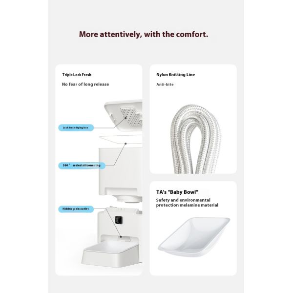 2025 Smart Pet Feeder Camera Eco-Friendly Plastic Solid Battery Charge Automatic Timed 6L Bowl Dispenser Dog Cat Tuya Video App