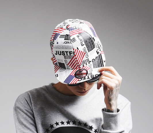 Flat Visor Snapback Baseball Caps With USA Stars Strips Patterns Adjustable Sizes
