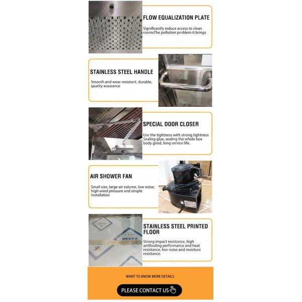 Stainless Steel Automatic Rolling Door Modular Cargo Air Shower
