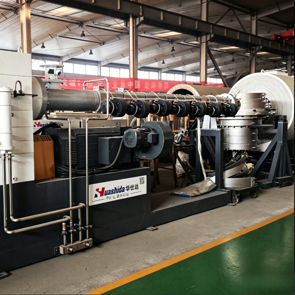 High Output HDPE Jacket Pipe Extrusion Line for District Heating Pre-Insulated Pipe