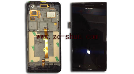 Complete Black Cell Phone LCD Screen Replacement For Huawei P1