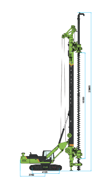Rotary Piling Rig Machine For 800 mm Dia 20 M Depth Bored Pile Construction