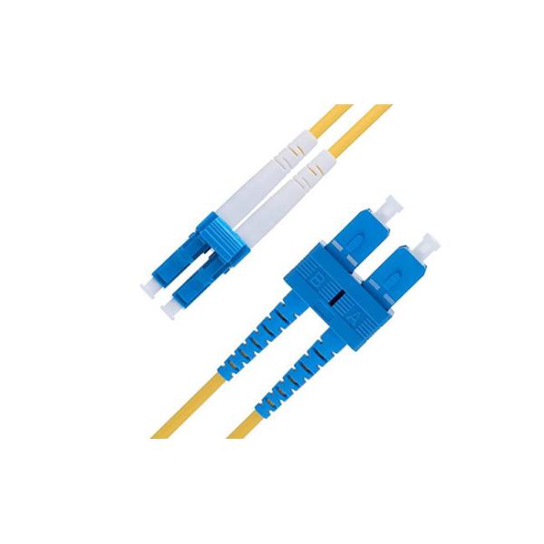 LC-SC 9 / 125 G652D OS2 Fiber Optic Duplex Patch Cords PVC / LSZH