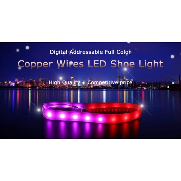 Full Color Rechargeable LED Light Strips For Shoes , Colored Led Light Strips