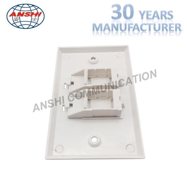 115*70 Wall Mount Network Cable Faceplate RJ45 RJ11 Single Port Horizontal Type