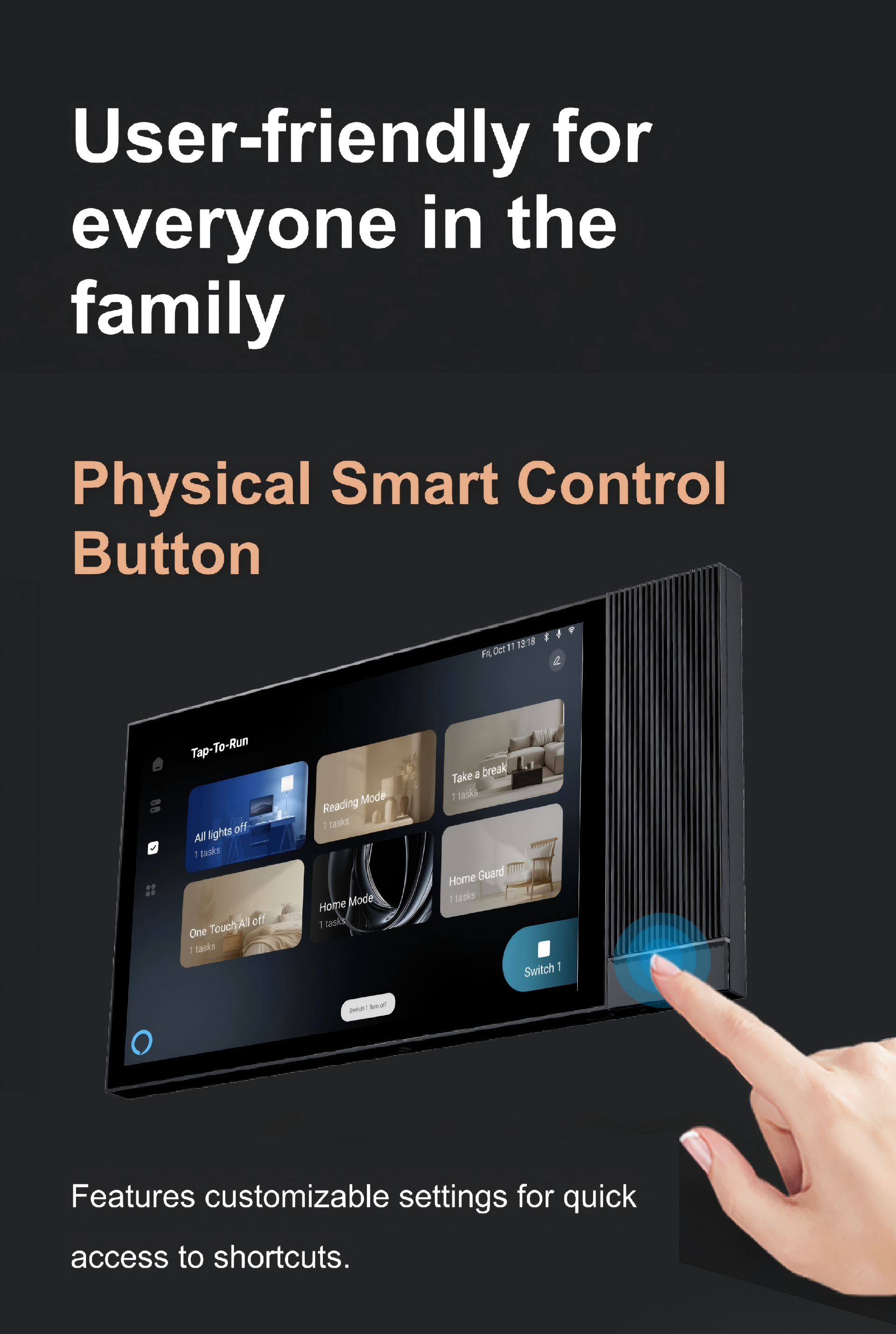 8" Smart Panel: Built-in Alexa, Zigbee Gateway, Music System, 2+16G