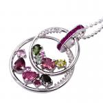 2012 new fashion shiny crystal silver gemstone pendant K-BC-C871 OEM service