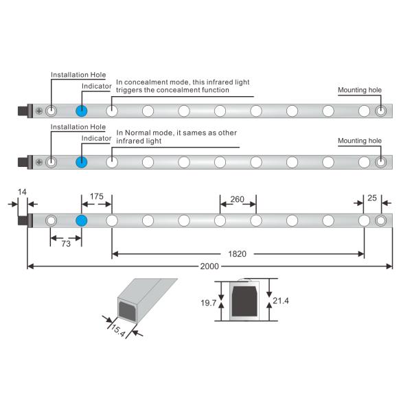 1-8 m Stable Range Blanking Light Curtain High Precision & Strong Stability for Various Industrial Environments