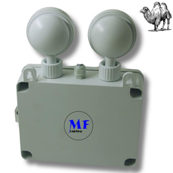 Rechargeable Abs Led Exit Emergency Light Non Maintained Ip65 2*5w Lithium Battery Adjustable For Corridors