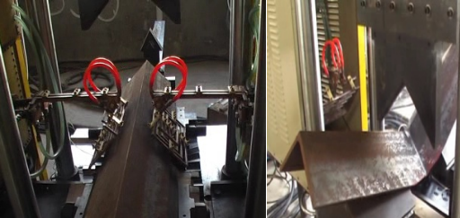 1600KN Oil Tank Pressure CNC Angle Plate Heating Bending Machine 2-16mm Bending Plate Thickness