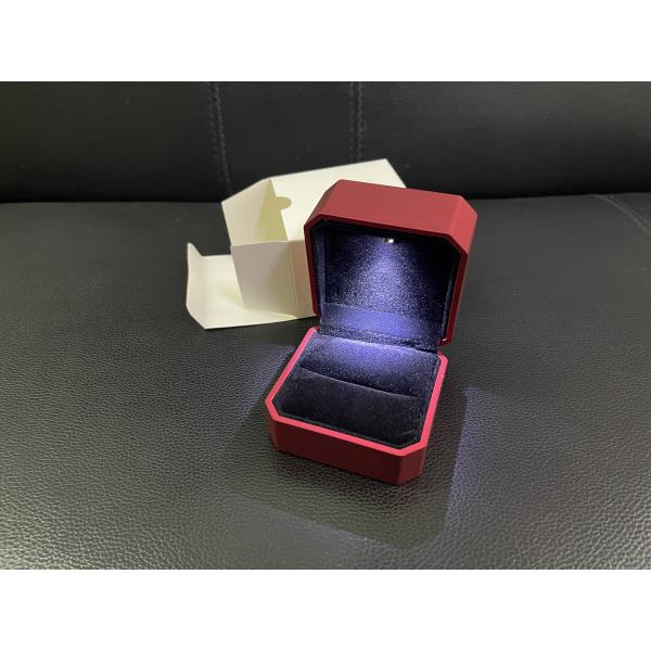 Customized Your Logo- Luxury Red Octagonal LED Ring Box