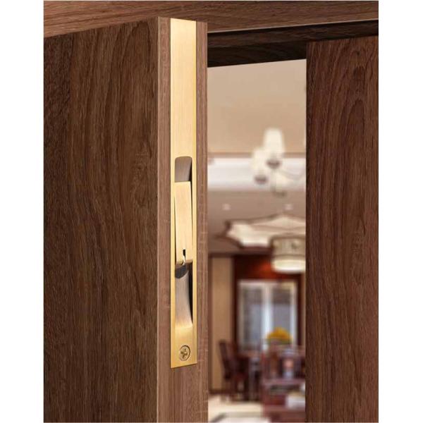 Hidden Copper Flush Bolt Latch Door Lock Locking Function And Satin Nickel Finish For Security Guard