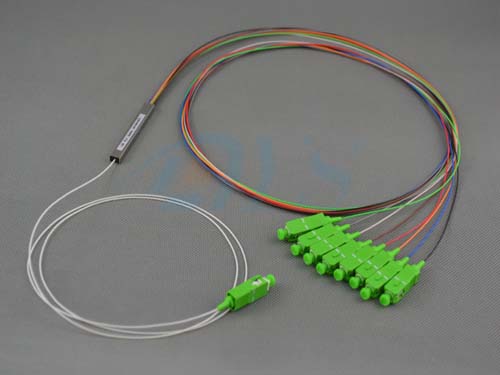 1 * 8 PLC SC/APC Tube Type Optical Fiber Splitter For Data Communication