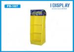 Yellow Paper Floor Display Stands , 3 Tier Cardboard Corrugated Display Stand
