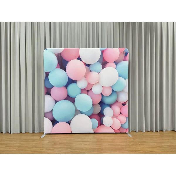 8x7.5ft Pillowcase Backdrop Two Stands Three Printed Covers Photo Booth Setup