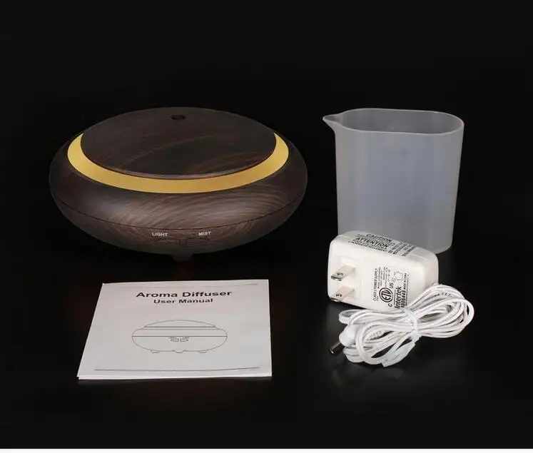 UFO Shape 150ml Ultrasonic Aroma Diffuser 7 Color LED Lights Pear Wood Electrical Essential Oil Humidifier Machine for Room Use