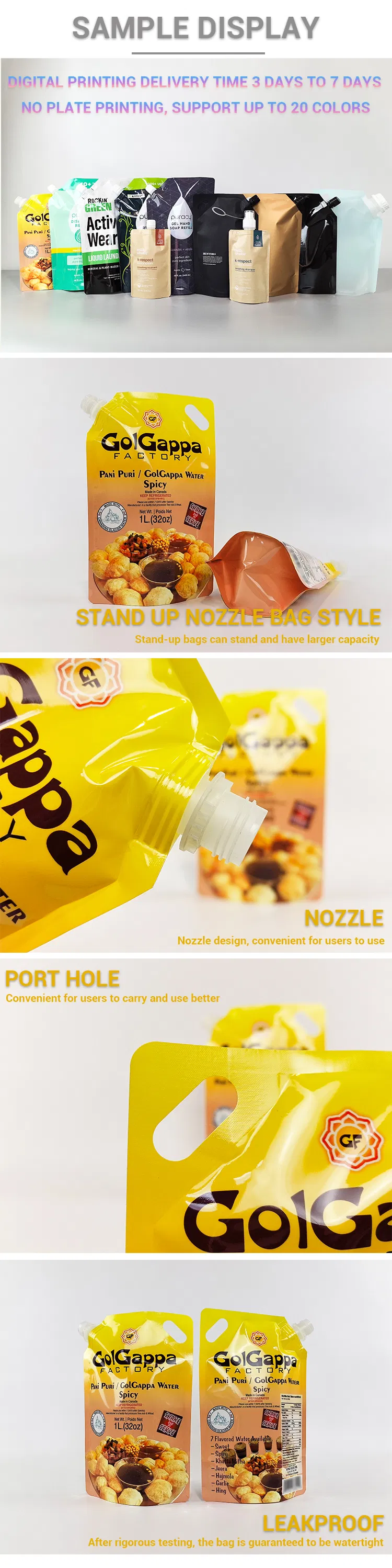 Custom printed detergent packaging pouch