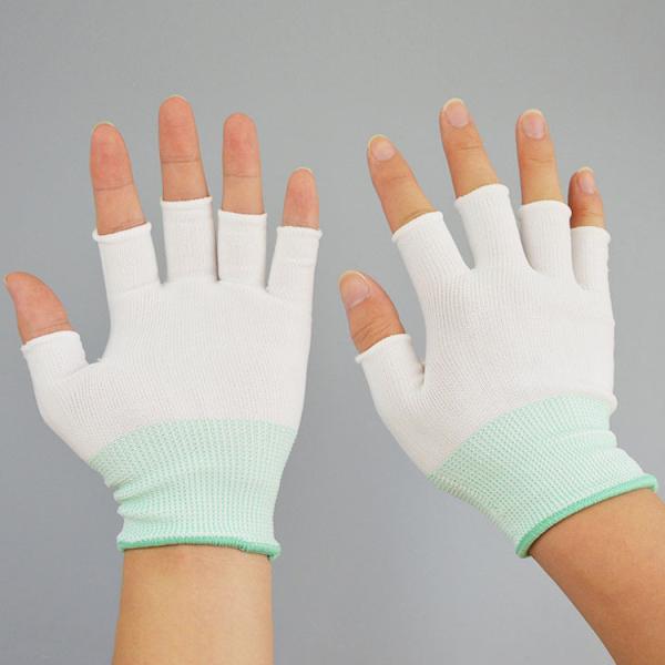 Reusable Seamless Construction Half-Finger Polyester Glove Liners For Cleanroom