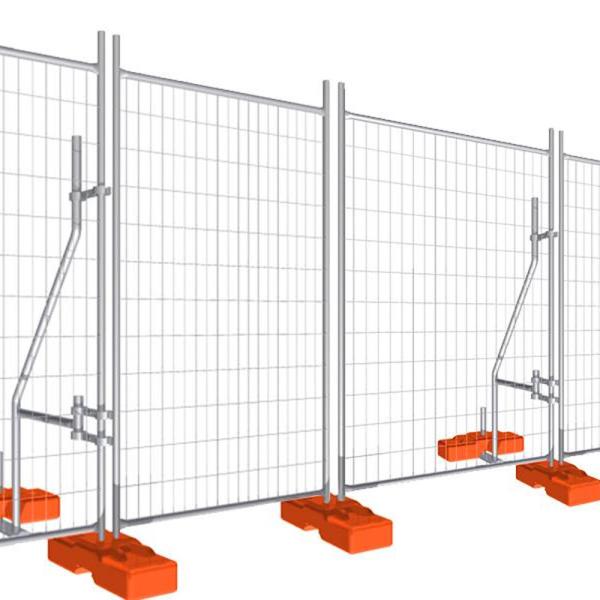 3mm Wire Diameter Metal Frame Pipeline Temporary Barrier Panel with Bracket Support
