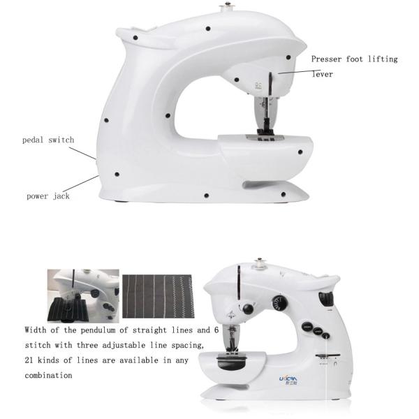 Lock Stitch Multi-function Mini Domestic T-shirt Sewing Machine UFR-403 with Retail