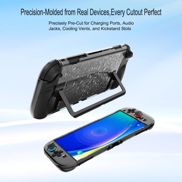 Luxury Diamond Pattern Design Split TPU Joy-Con Transparent PC Middle Frame Protective Case Kit for Nintendo Switch 2